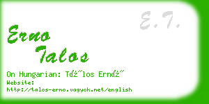 erno talos business card